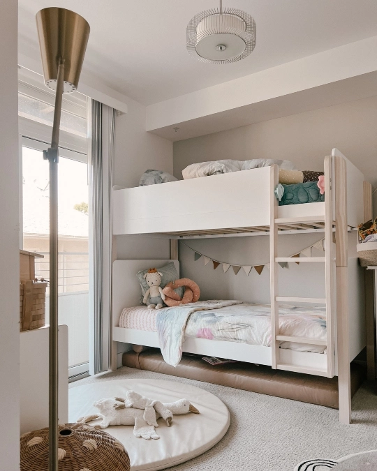 Light Wood Bunk Bed with Soft Play Corner