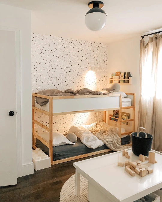 Wooden Bunk Loft Bed With Dual Sleep Zones