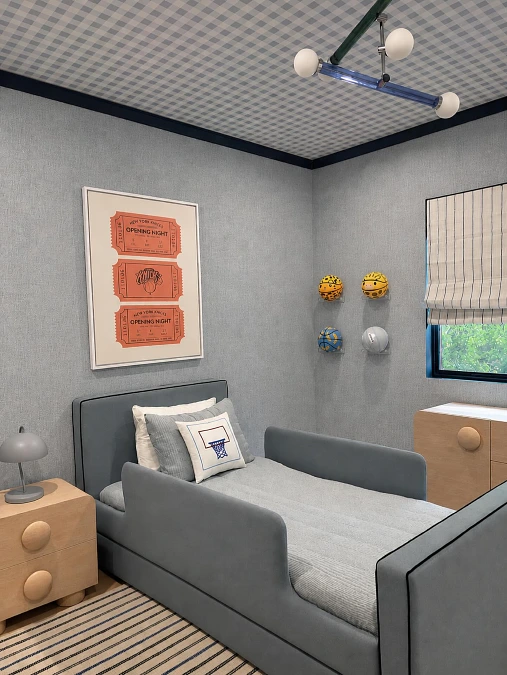 Sports Inspired Bedroom with Display Ball Wall