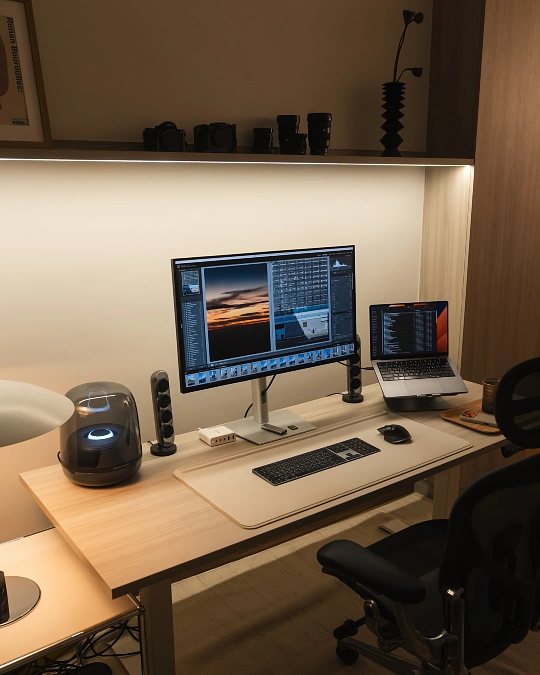 Warm Photo Editing Desk