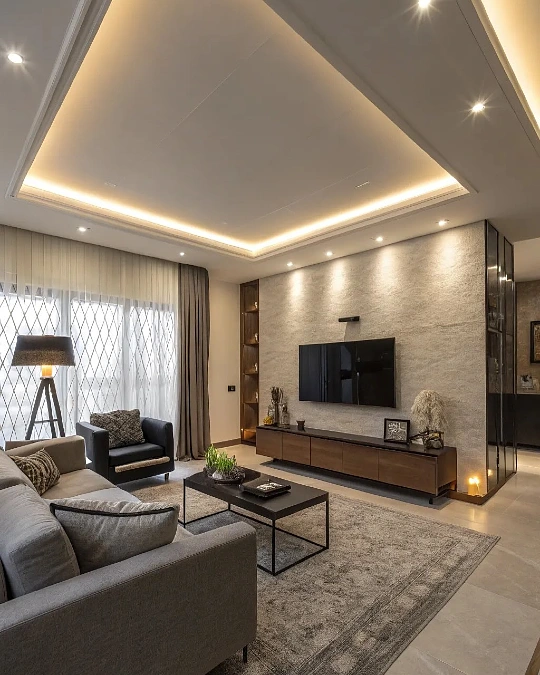 Cove Ceiling Glow Around a Modern TV Wall
