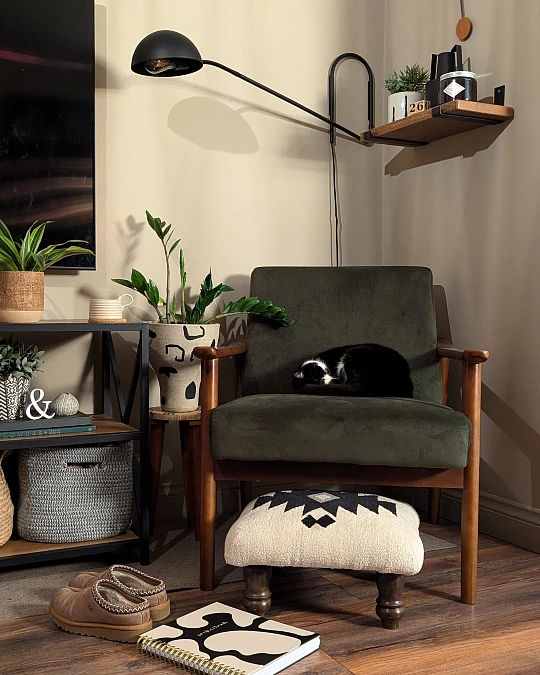 Cozy Chair Corner With Wall Lamp