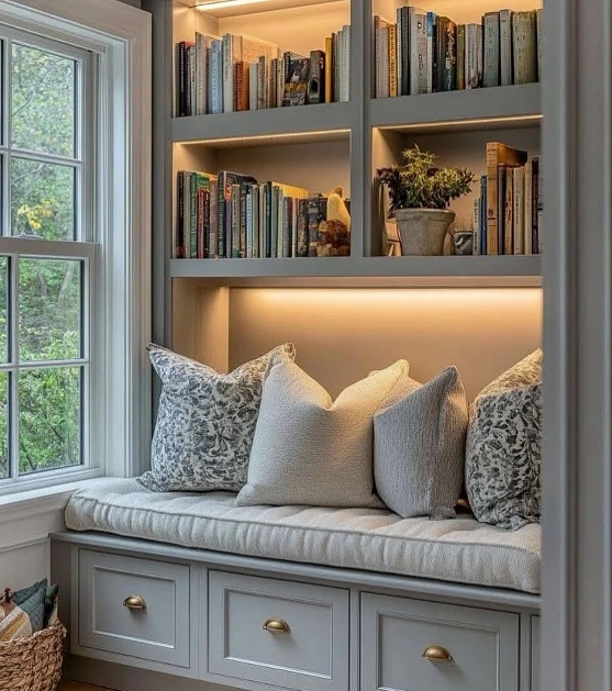 Window Seat With Built In Book Storage