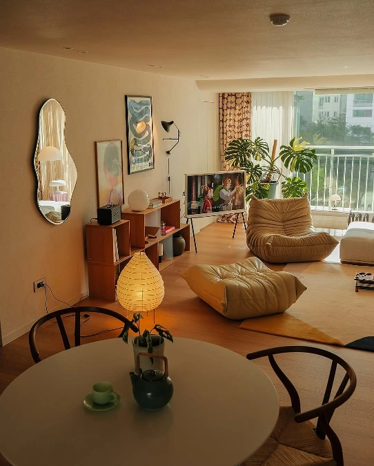 Low Lounge Seating with Warm Ambient Lighting