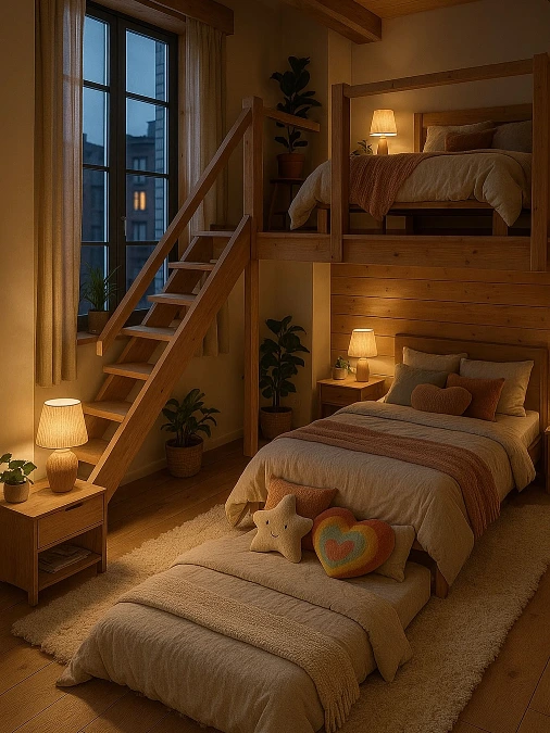 A Warm Multi-Bed Sleeping Nook