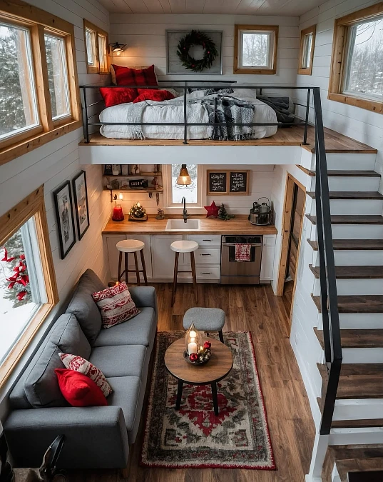 Holiday Tiny House Loft Layout