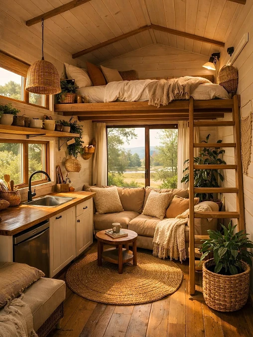 Honey Wood Cabin Daybed Layout