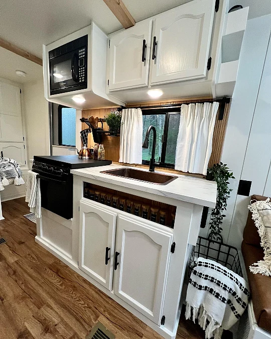 White Cabinets with Warm Wood Details