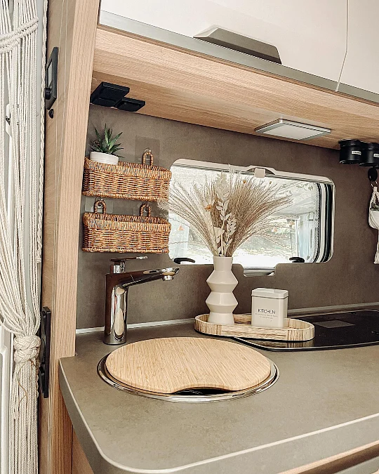Woven Storage in a Neutral Galley