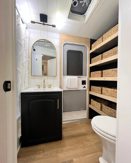 Black Vanity and Basket Storage