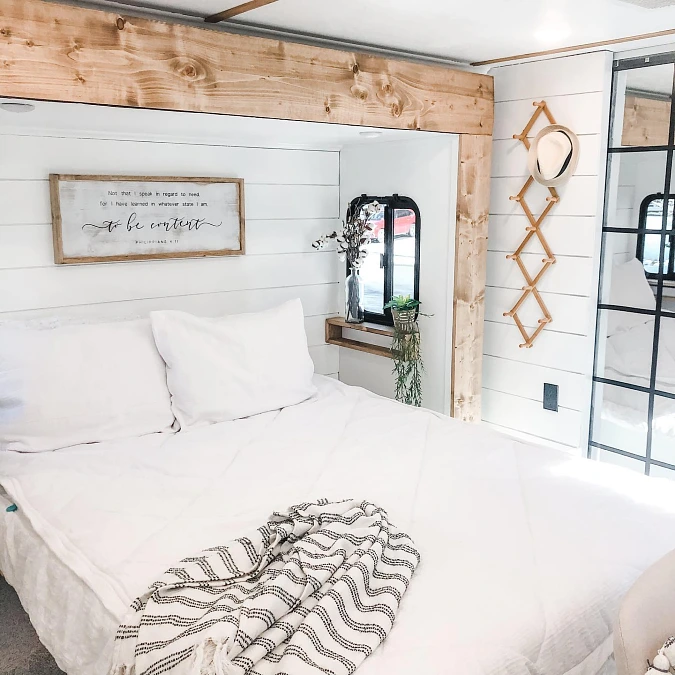 Rustic Wood-Framed Sleeping Nook