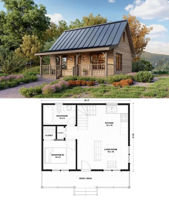 A Classic Log Cabin Layout