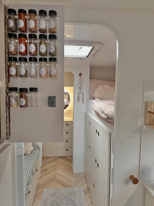 A Door-Mounted Spice Jar Grid