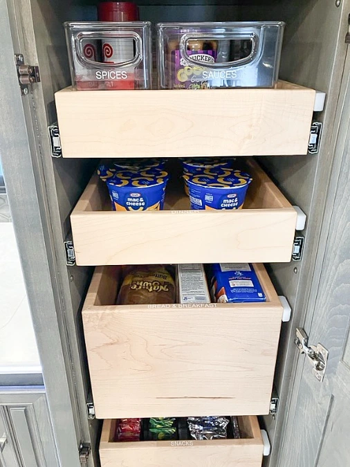 Pull-Out Drawers + Clear Pantry Bins