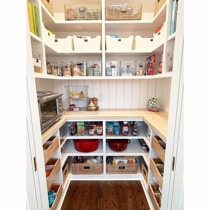 A Zoned Pantry with Open Shelving