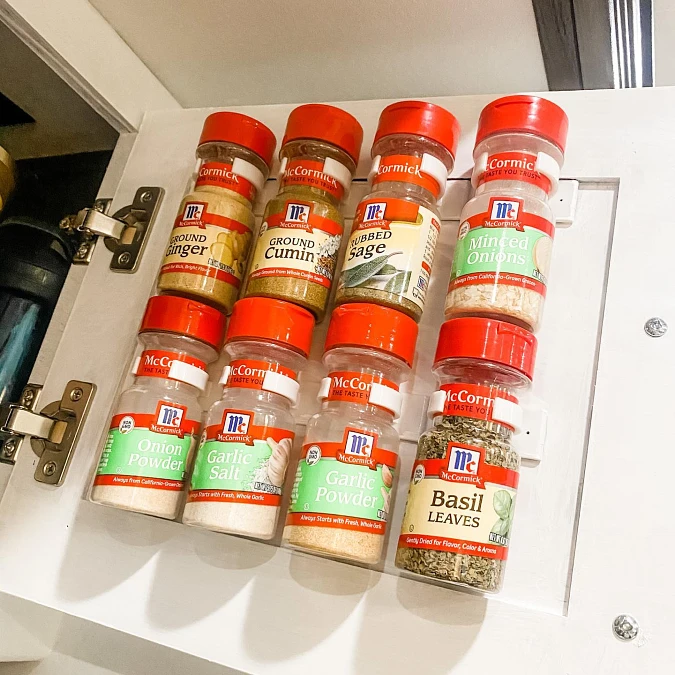 A Clip-On Cabinet Door Spice Rack