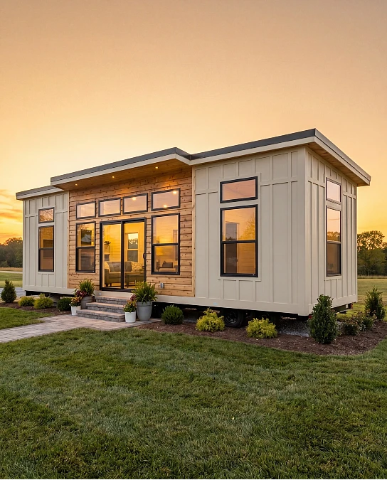 A Warm Wood Accent Tiny House