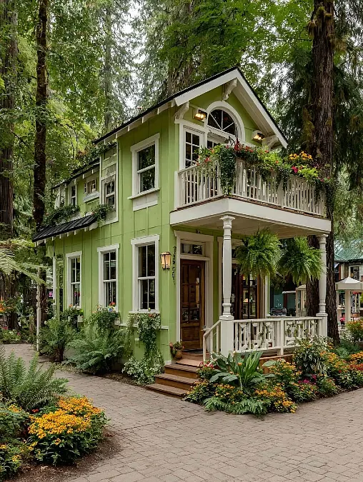 Lime Green Cottage Exterior