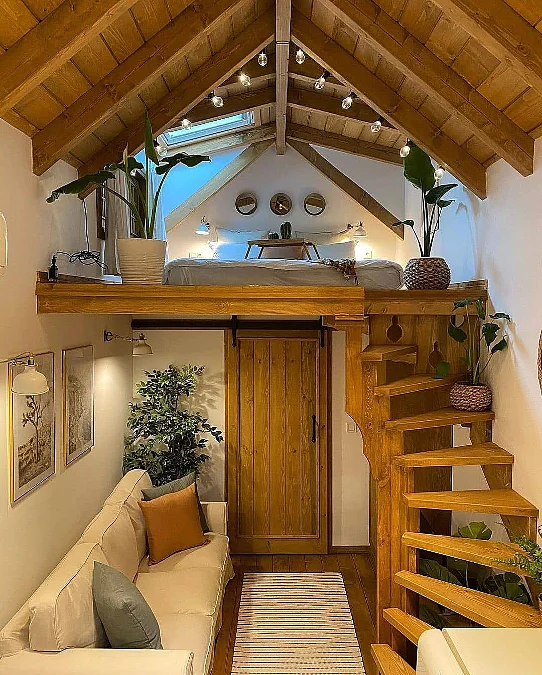 Rustic Timber Loft Bedroom