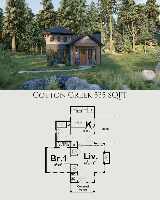 Dark Siding and Wood Columns