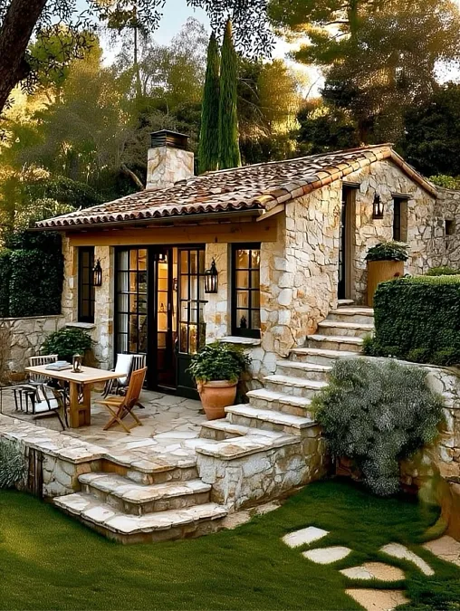 Rustic Stone Cottage Patio