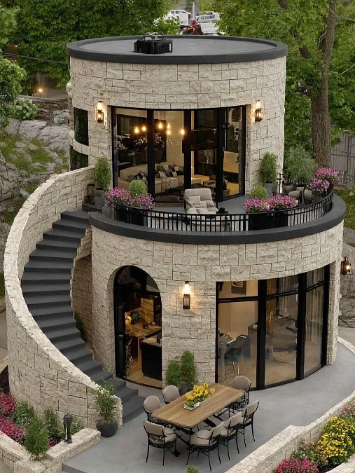 Round Stone Tiny House