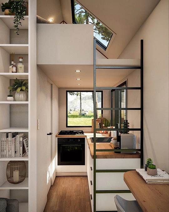 Loft Kitchen + Black Ladder Divider