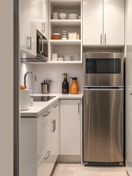 Compact White Galley Kitchen