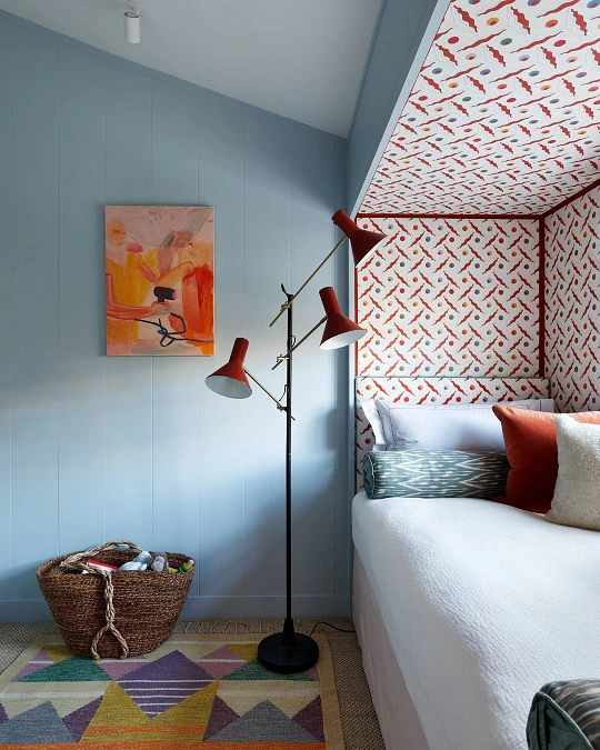 Blue Paneled Bed Nook